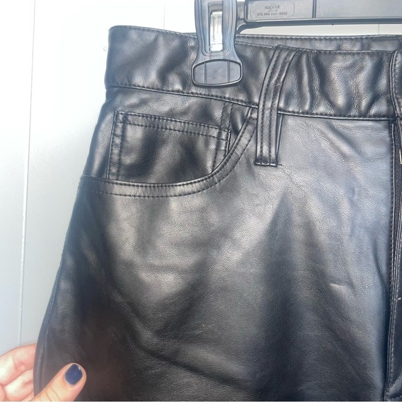 Madewell Faux Leather Black High Waist The Perfect Vintage Straight Jean Size 28 - Picture 5 of 10